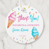 Eis Creme Gender offenbaren danke Geschenkanhänger (Vorderseite)