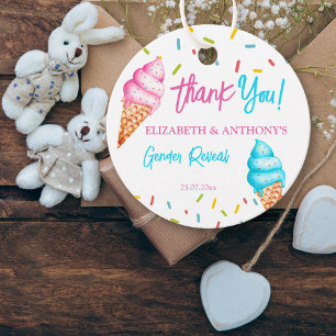 Eis Creme Gender offenbaren danke Geschenkanhänger