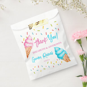 Eis Creme Gender offenbaren danke Geschenktütchen