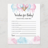 Eis Creme Gender Reveal wünscht sich eine Babykart (Vorderseite)