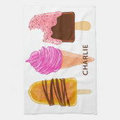 Eis Creme individuelle Name und Küchentuch (Vertikal)