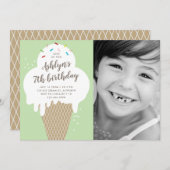 Eis-Creme-Kindergeburtstag-Party Einladung (Vorne/Hinten)