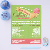 Eis-Creme-Logo, Eiscremewerbung Flyer (Einzeln)