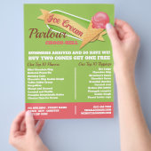 Eis-Creme-Logo, Eiscremewerbung Flyer (Hand)