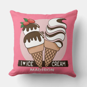Eis Creme Lover individuelle Name & Colorwurfkisse Kissen