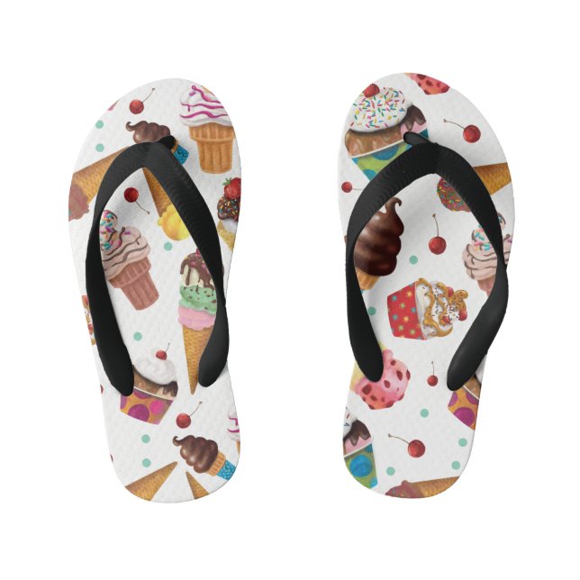 Eis Creme Novelty Print Flip Flops Kinderbadesandalen (Fußbett)