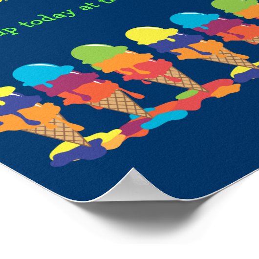 Eis Creme Party Annoucement Poster (Ecke)