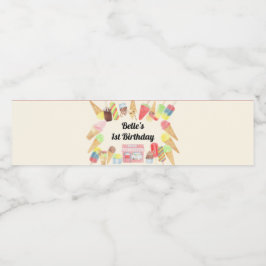 Eis Creme Party Wasser Flasche Etikett