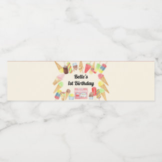 Eis Creme Party Wasser Flasche Etikett