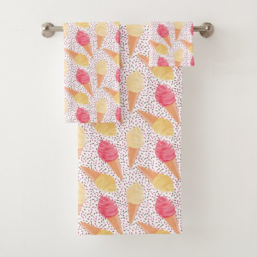 Eis Creme Pattern Handtuchhandtuch Set (Insitu)