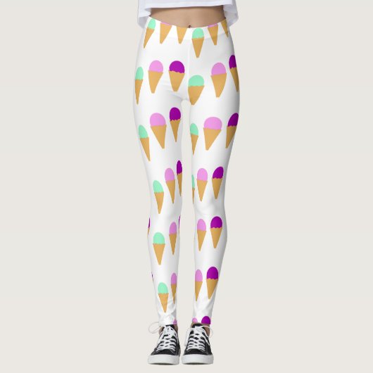 Eis Creme Pattern Leggings (Vorderseite)