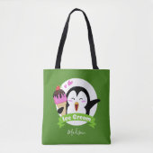 Eis Creme Pinguin individuelle Name & Farbtaschen Tasche (Vorderseite)