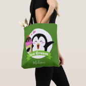 Eis Creme Pinguin individuelle Name & Farbtaschen Tasche (Von Nahem)
