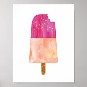 Eis Creme Popsiv Aquarelldruckposter Poster