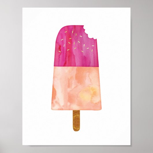 Eis Creme Popsiv Aquarelldruckposter Poster (Vorne)