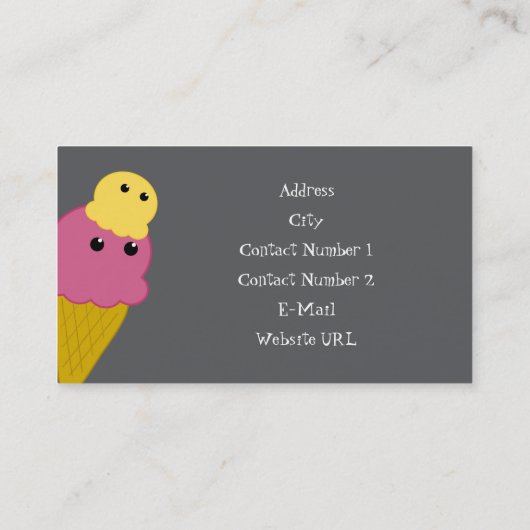 Eis-Creme-Shop-Visitenkarte Visitenkarte (Rückseite)