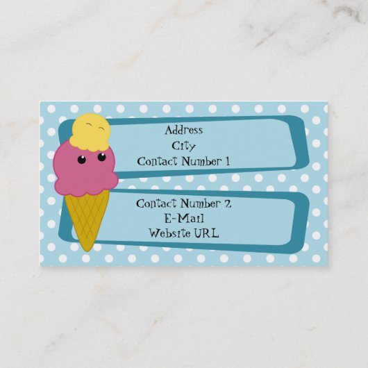 Eis-Creme-Shop-Visitenkarte Visitenkarte (Rückseite)