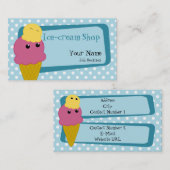 Eis-Creme-Shop-Visitenkarte Visitenkarte (Vorne/Hinten)