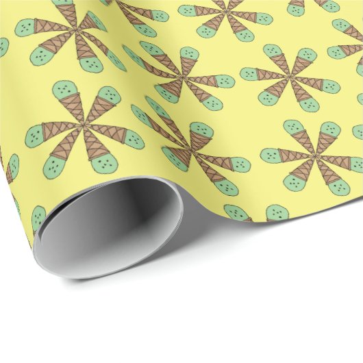 Eis-Creme-Sternmuster Geschenkpapier (Rolleneckpunkt)