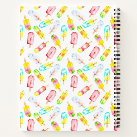 Eis Creme Wasserfarbe Muster Notebook. Notizblock (Rückseite)