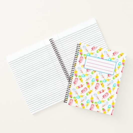 Eis Creme Wasserfarbe Muster Notebook. Notizblock (Innenseite)
