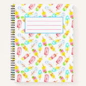 Eis Creme Wasserfarbe Muster Notebook. Notizblock (Vorderseite)
