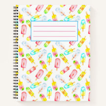 Eis Creme Wasserfarbe Muster Notebook.