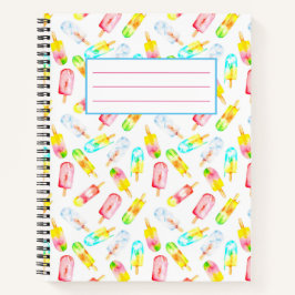 Eis Creme Wasserfarbe Muster Notebook. Notizblock