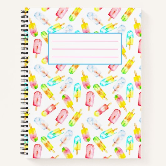 Eis Creme Wasserfarbe Muster Notebook. Notizblock (Vorderseite)