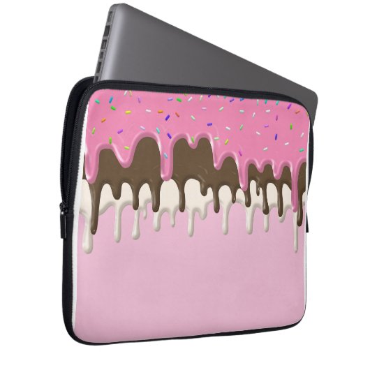 Eis cremefarbener Zuckerguss Süßigkeiten Sprinklen Laptopschutzhülle (Vorne Rechts)