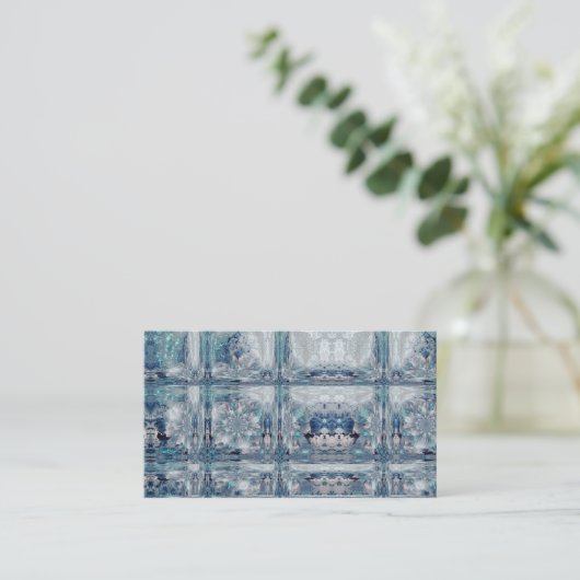 Eis Cube Blue Winter Print Design Visitenkarte (Stehend Vorderseite)