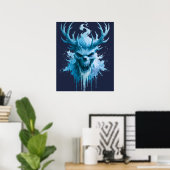 Eis-Dämon-Watercolor-Poster Poster (Heimbüro)