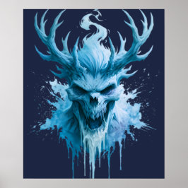 Eis-Dämon-Watercolor-Poster Poster