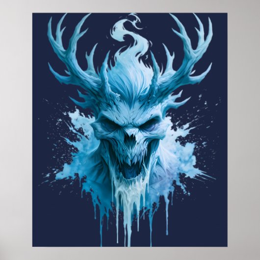 Eis-Dämon-Watercolor-Poster Poster (Vorne)