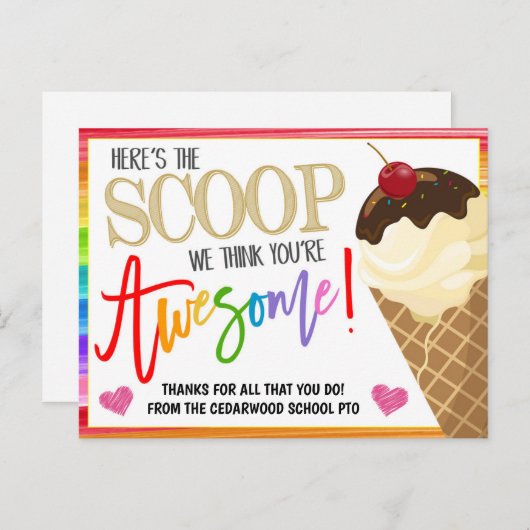 Eis Dankbarkeit danke Karte (Vorne/Hinten)