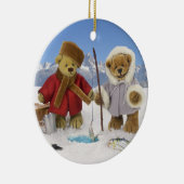 Eis, das Dinky Bären fischt Keramik Ornament (Rechts)