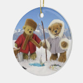 Eis, das Dinky Bären fischt Keramik Ornament (Links)