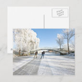 Eis, das in den Niederlanden scating ist Postkarte (Vorne/Hinten)