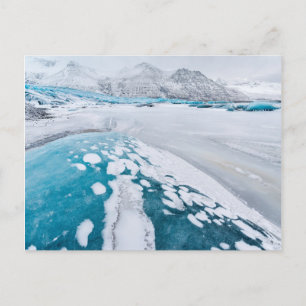 Eis des gefrorenen Gletschers, Island Postkarte