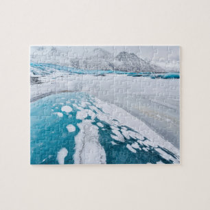 Eis des gefrorenen Gletschers, Island Puzzle