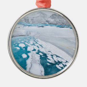 Eis des gefrorenen Gletschers, Island Silbernes Ornament