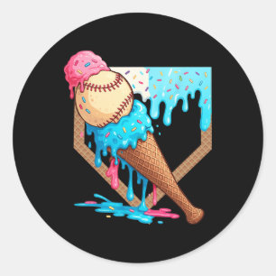 Eis-Drip Verkaufen Jungen Spiel Tag Home Plate Tro Runder Aufkleber