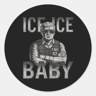Eis Eis Baby Retro Lustiger Trump Runder Aufkleber
