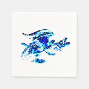 Eis-Fantasie Blaue Frost-Drache Magische Serviette