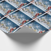 Eis-frohe Weihnachten Geschenkpapier (Ecke)