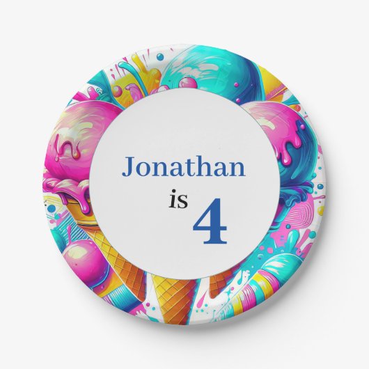 Eis Geburtstagsparty Pappteller (Vorderseite)