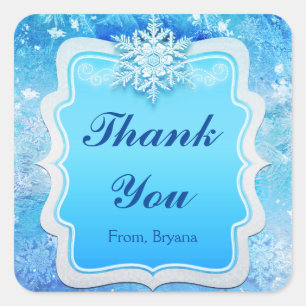 Eis gefrorenes Winter-Wunderland-Schneeflocken-Auf Quadratischer Aufkleber