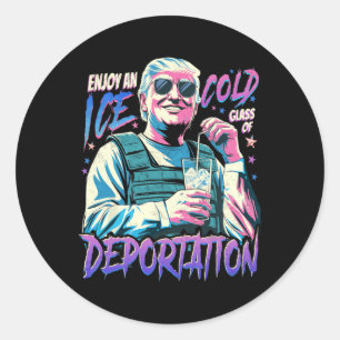 Eis genießt ein eiskaltes Gl der Deportation 3 Runder Aufkleber