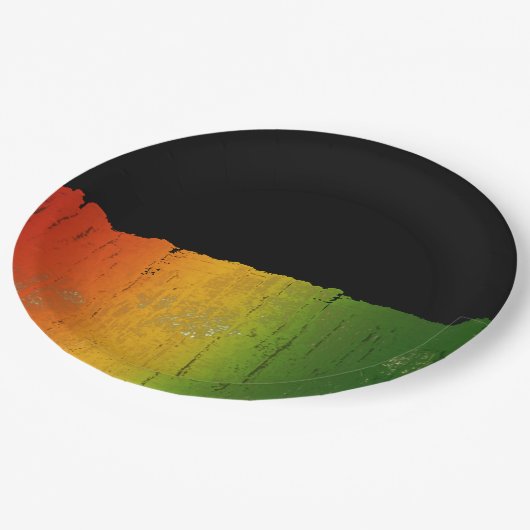 Eis-, Gold- und Grünbuch-Teller Pappteller (Schrägansicht)
