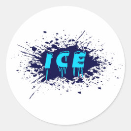 Eis-Graffiti-Typografie-Urban-Street-Art-Design Runder Aufkleber